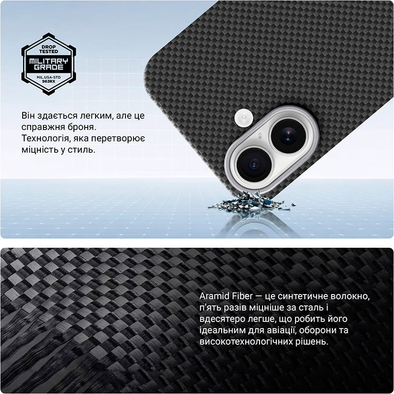 Чохол ARMORSTANDART BlackIcon Kevlar MagCase для Apple iPhone 17 Black (ARM88532) Колір чорний
