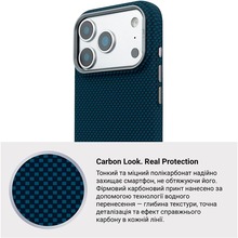 Чохол ARMORSTANDART LikeCarbon2 MagCase для Apple iPhone 17 Pro Max Kevlar Dark Blue (ARM88553)