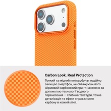 Чехол ARMORSTANDART LikeCarbon2 MagCase для Apple iPhone 17 Pro Kevlar Orange (ARM88556)