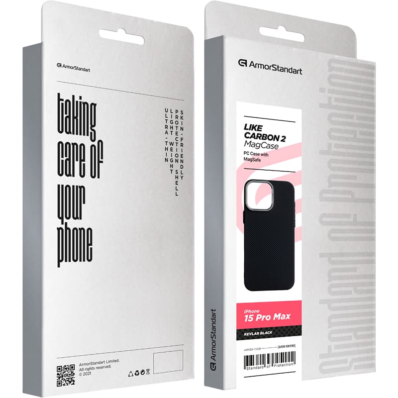 Заказать Чехол ARMORSTANDART LikeCarbon2 MagCase для Apple iPhone 15 Pro Max Kevlar Black (ARM88590)