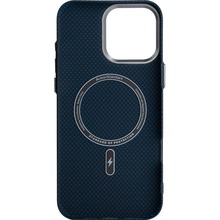 Чохол ARMORSTANDART LikeCarbon2 MagCase для Apple iPhone 16 Pro Max Kevlar Dark Blue (ARM88593)