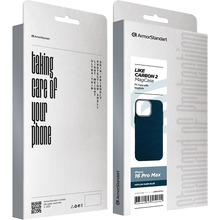 Чохол ARMORSTANDART LikeCarbon2 MagCase для Apple iPhone 16 Pro Max Kevlar Dark Blue (ARM88593)