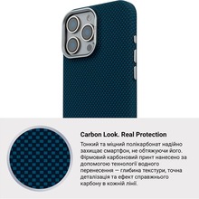 Чохол ARMORSTANDART LikeCarbon2 MagCase для Apple iPhone 16 Pro Max Kevlar Dark Blue (ARM88593)
