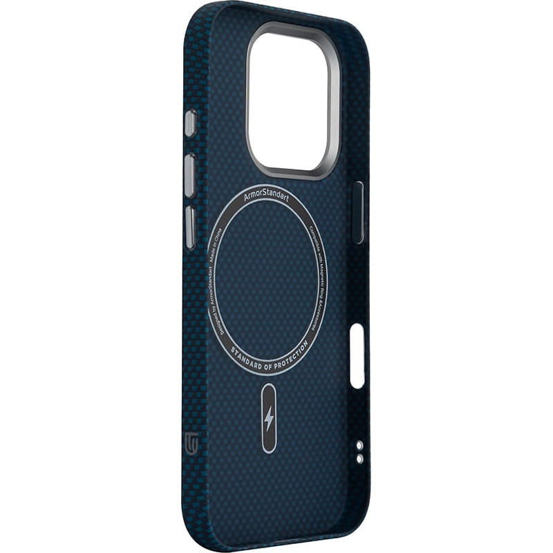 Чохол ARMORSTANDART LikeCarbon2 MagCase для Apple iPhone 16 Pro Kevlar Dark Blue (ARM88594) Колір синій