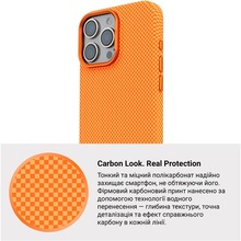 Чохол ARMORSTANDART LikeCarbon2 MagCase для Apple iPhone 16 Pro Max Kevlar Orange (ARM88595)