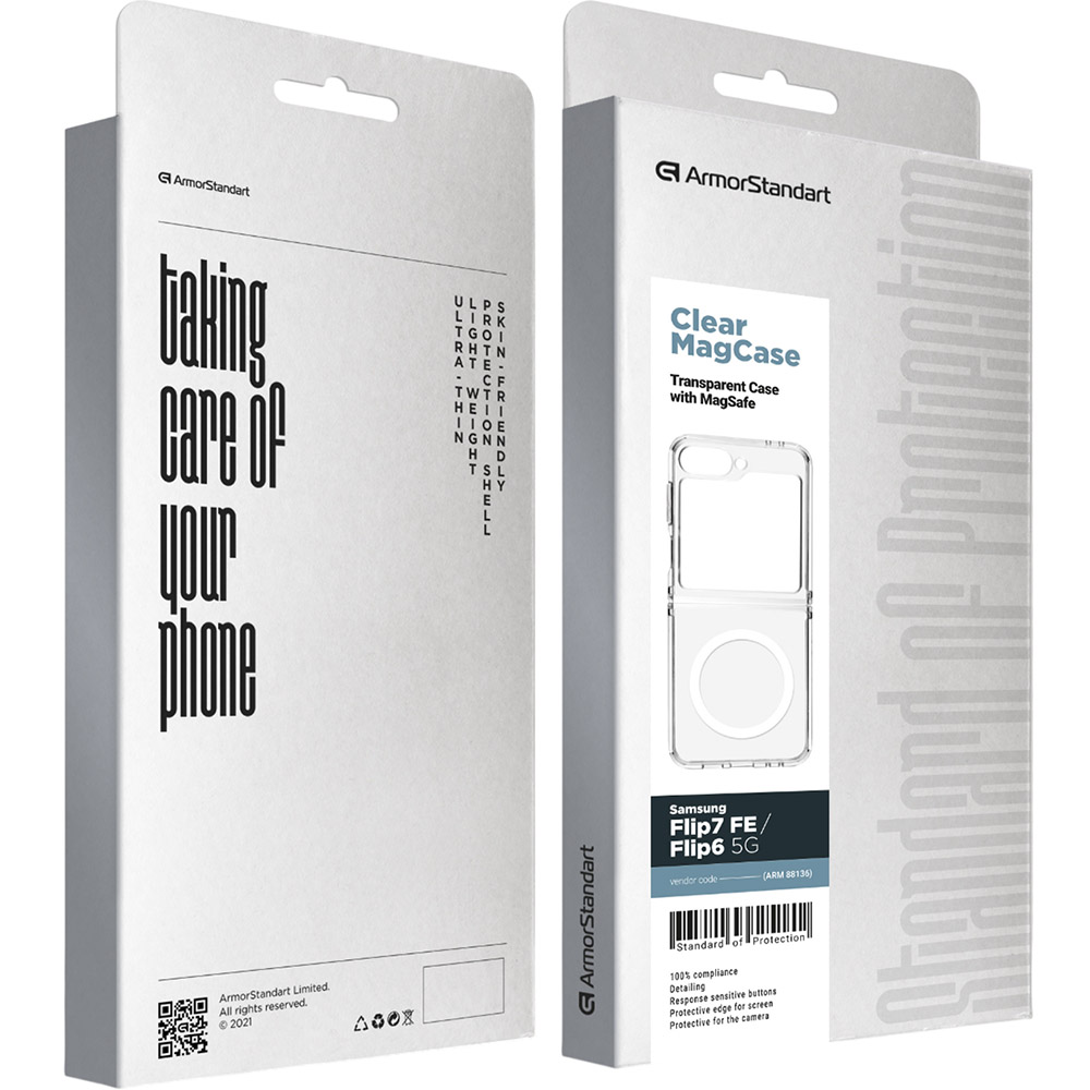 Чехол ARMORSTANDART Clear MagCase для Samsung Flip 7 FE / Flip 6 5G Transparent (ARM88136) Тип чехол-накладка