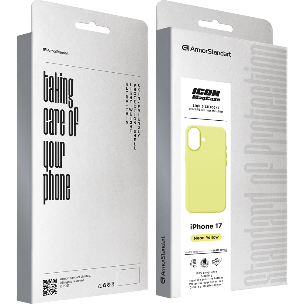 Чохол ARMORSTANDART ICON2 MagCase для Apple iPhone 17 Neon Yellow (ARM88990) Сумісність за моделлю Apple iPhone 17