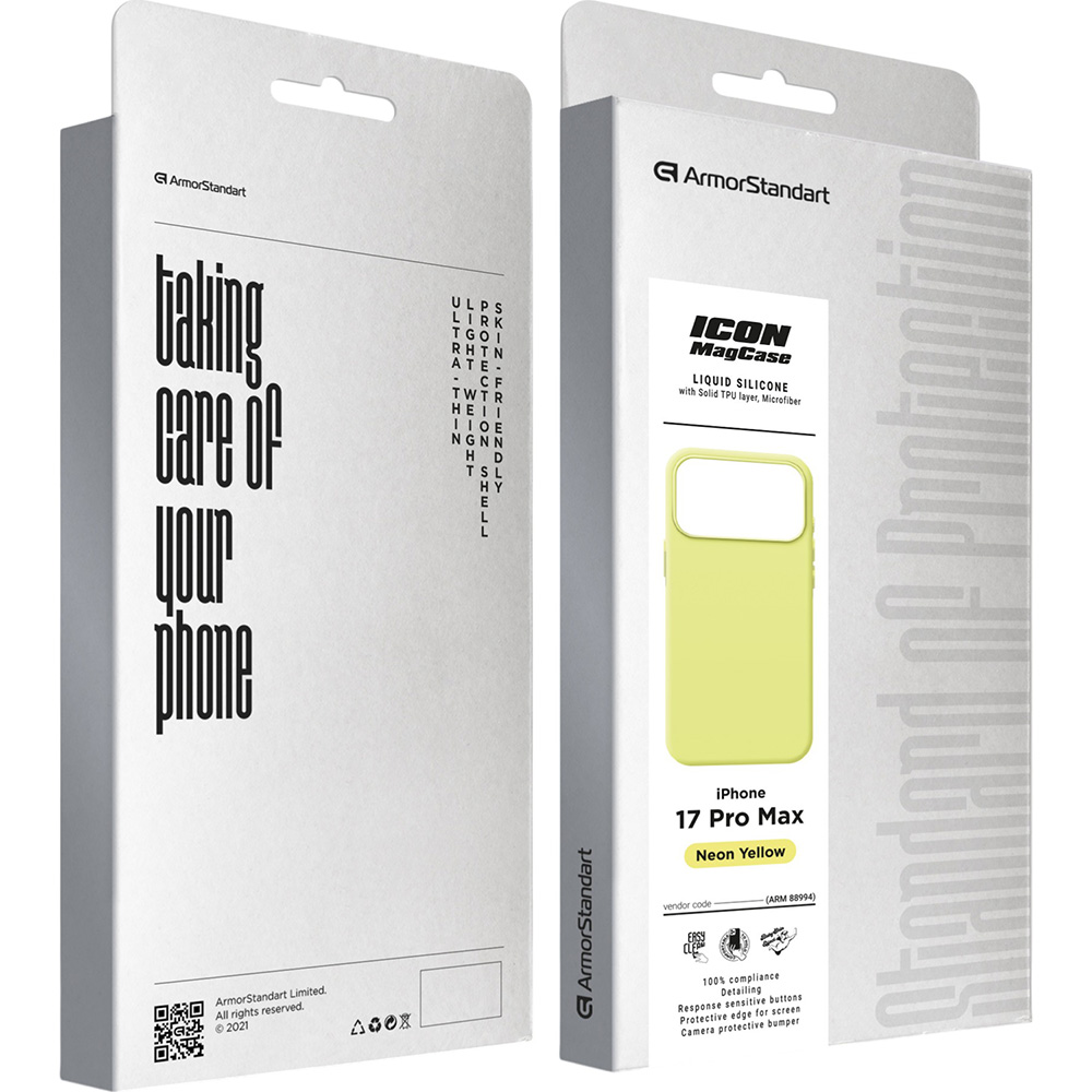 Чехол ARMORSTANDART ICON2 MagCase для Apple iPhone 17 Pro Max Neon Yellow (ARM88994) Совместимость по модели Apple iPhone 17 Pro Max