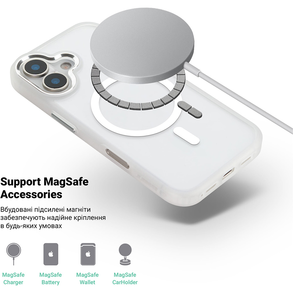 Чехол ARMORSTANDART Unit MagCase для Apple iPhone 17 Matte Clear Silver (ARM88998) Тип чехол-накладка