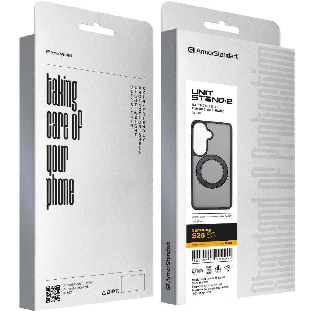 Внешний вид Чехол ARMORSTANDART Unit Stand2 для Samsung S26 5G Black (ARM88867)