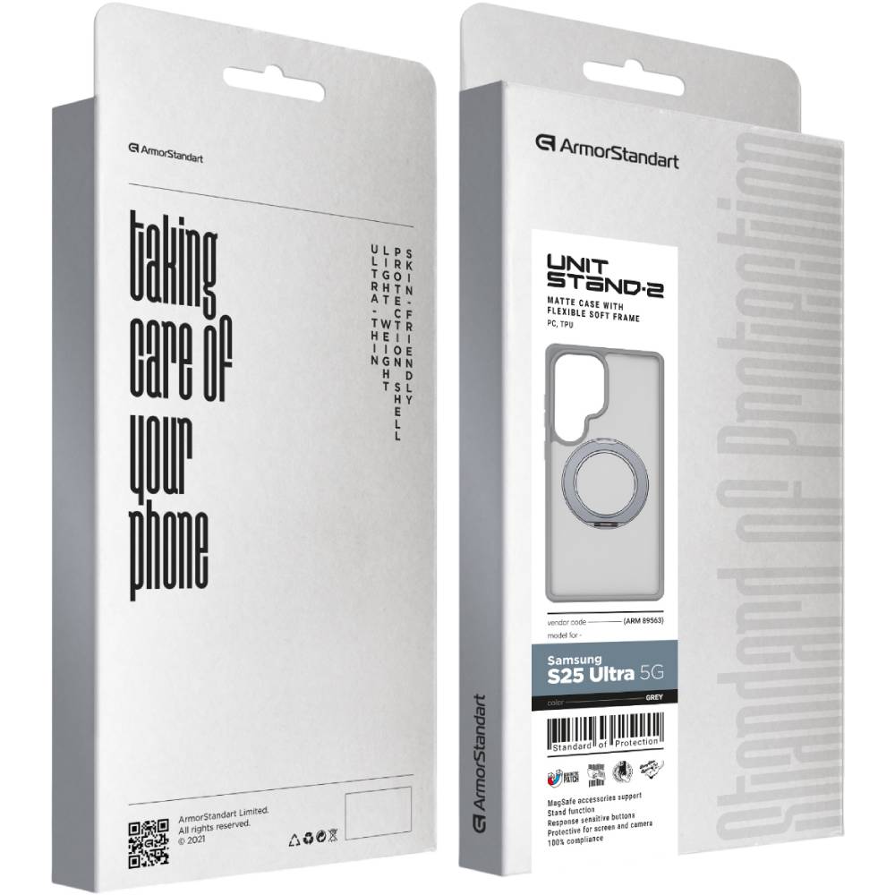 Внешний вид Чехол ARMORSTANDART Unit Stand2 для Samsung S25 Ultra 5G Grey (ARM89563)