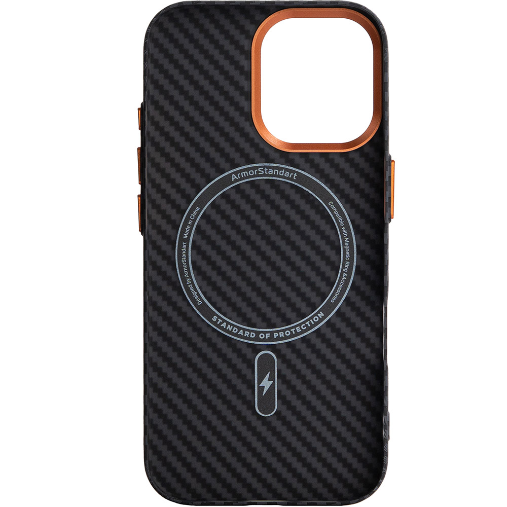 Чехол ARMORSTANDART LikeCarbon2 SE MagCase для Apple iPhone 17 Black Orange (ARM89160) Совместимость по модели Apple iPhone 17