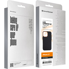 Чехол ARMORSTANDART LikeCarbon2 SE MagCase для Apple iPhone 17 Black Orange (ARM89160)