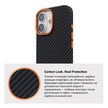 Чехол ARMORSTANDART LikeCarbon2 SE MagCase для Apple iPhone 17 Black Orange (ARM89160)