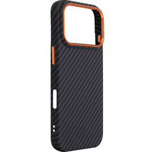 Чохол ARMORSTANDART LikeCarbon2 SE MagCase для Apple iPhone 17 Pro Black Orange (ARM89161)