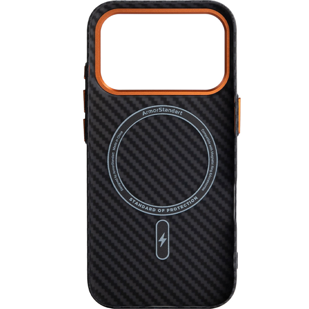 Чохол ARMORSTANDART LikeCarbon2 SE MagCase для Apple iPhone 17 Pro Black Orange (ARM89161) Сумісність за моделлю Apple iPhone 17 Pro