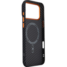 Чехол ARMORSTANDART LikeCarbon2 SE MagCase для Apple iPhone 17 Pro Max Black Orange (ARM89162)