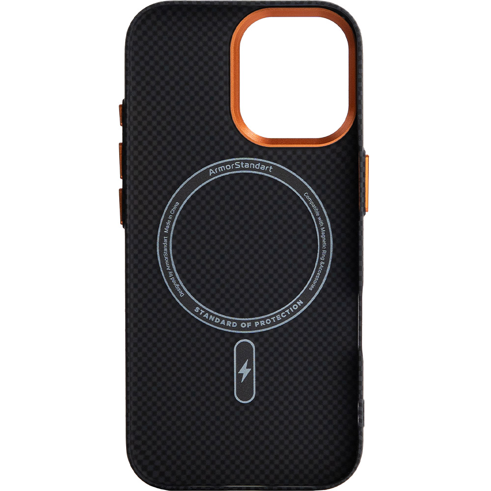 Чехол ARMORSTANDART LikeCarbon2 SE MagCase для Apple iPhone 17 Kevlar Black Orange (ARM89163) Совместимость по модели Apple iPhone 17