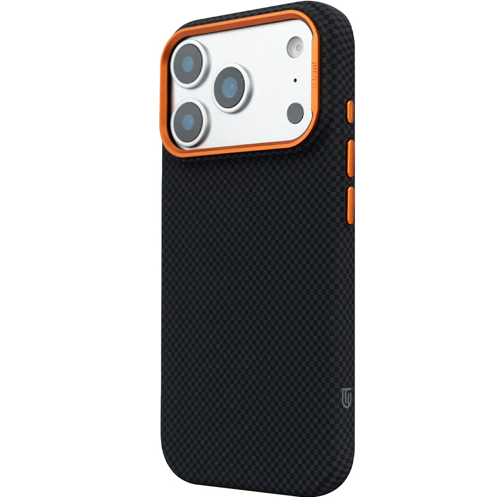 Чохол ARMORSTANDART LikeCarbon2 SE MagCase для Apple iPhone 17 Pro Kevlar Black Orange (ARM89164) Матеріал полікарбонат