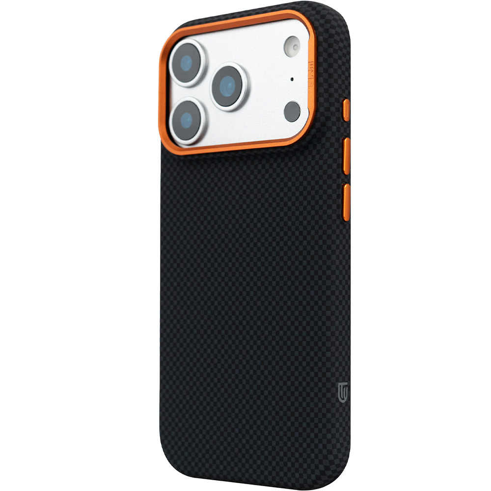 Чохол ARMORSTANDART LikeCarbon2 SE MagCase для Apple iPhone 17 Pro Max Kevlar Black Orange (ARM89165) Матеріал полікарбонат