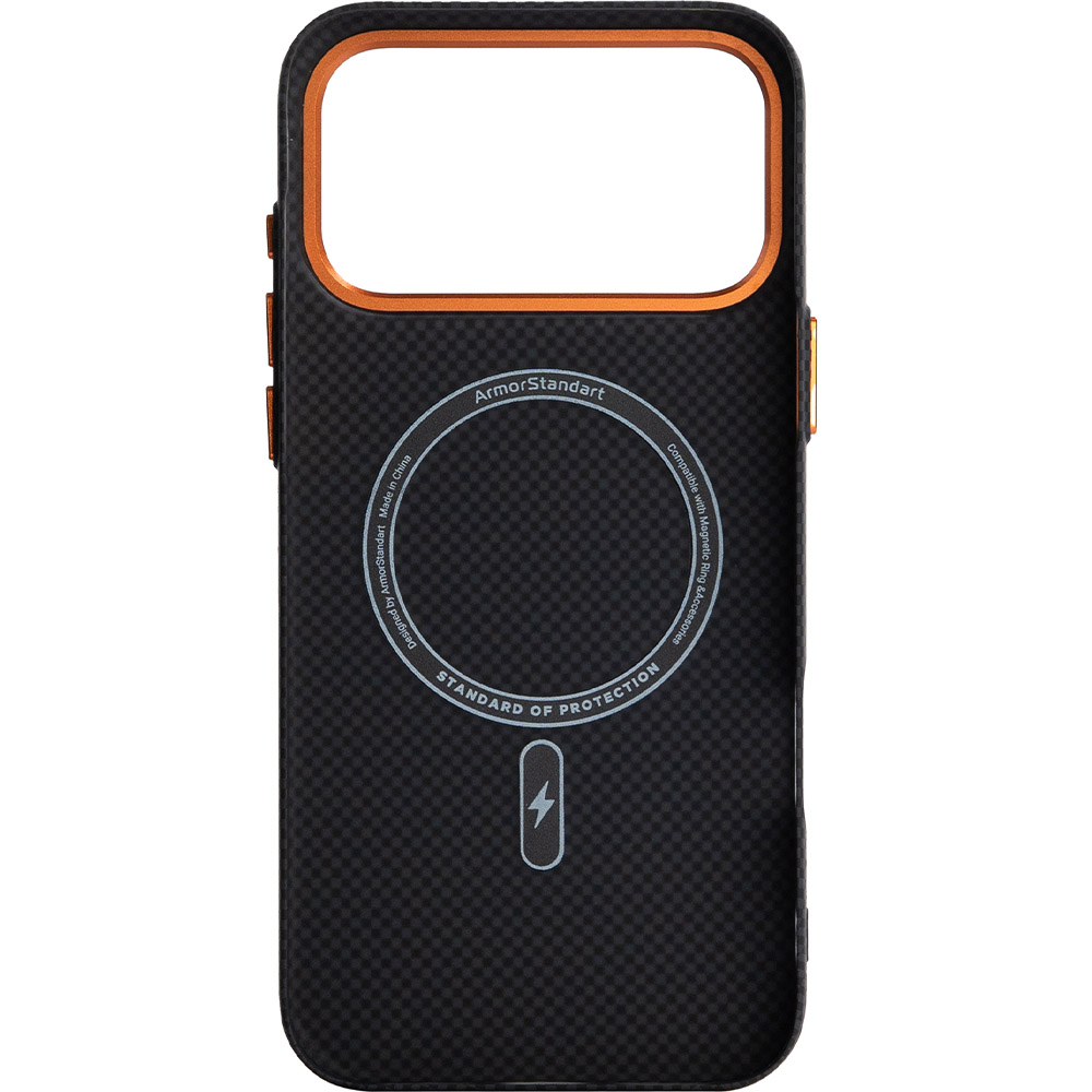 Чохол ARMORSTANDART LikeCarbon2 SE MagCase для Apple iPhone 17 Pro Max Kevlar Black Orange (ARM89165) Сумісність за моделлю Apple iPhone 17 Pro Max