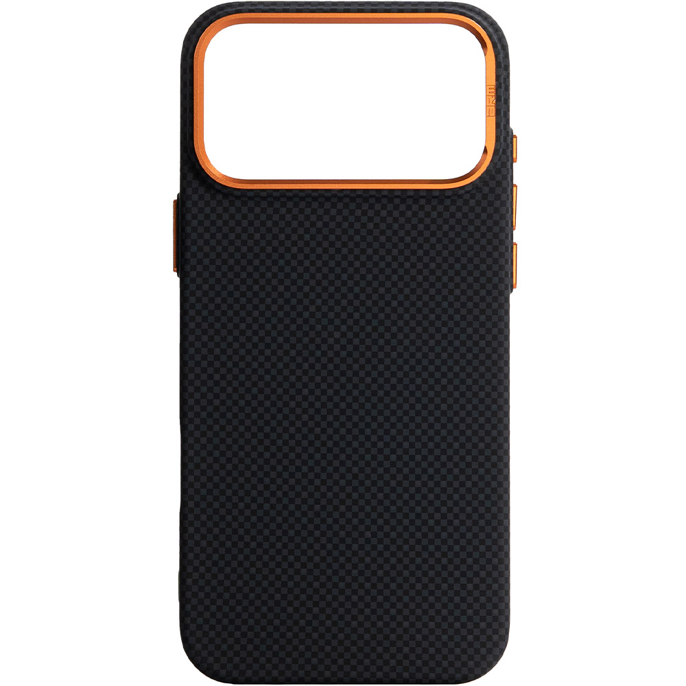Чохол ARMORSTANDART LikeCarbon2 SE MagCase для Apple iPhone 17 Pro Max Kevlar Black Orange (ARM89165)
