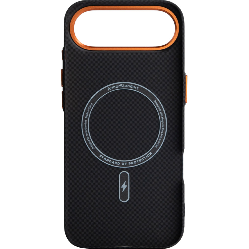 Чехол ARMORSTANDART LikeCarbon2 SE MagCase для Apple iPhone 17 Air Kevlar Black Orange (ARM89166) Совместимость по модели Apple iPhone 17 Air