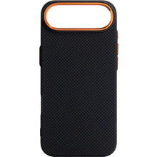 Чехол ARMORSTANDART LikeCarbon2 SE MagCase для Apple iPhone 17 Air Kevlar Black Orange (ARM89166)