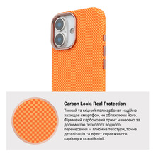 Чохол ARMORSTANDART LikeCarbon2 SE MagCase для Apple iPhone 17 Kevlar Orange Rose Gold (ARM89167)