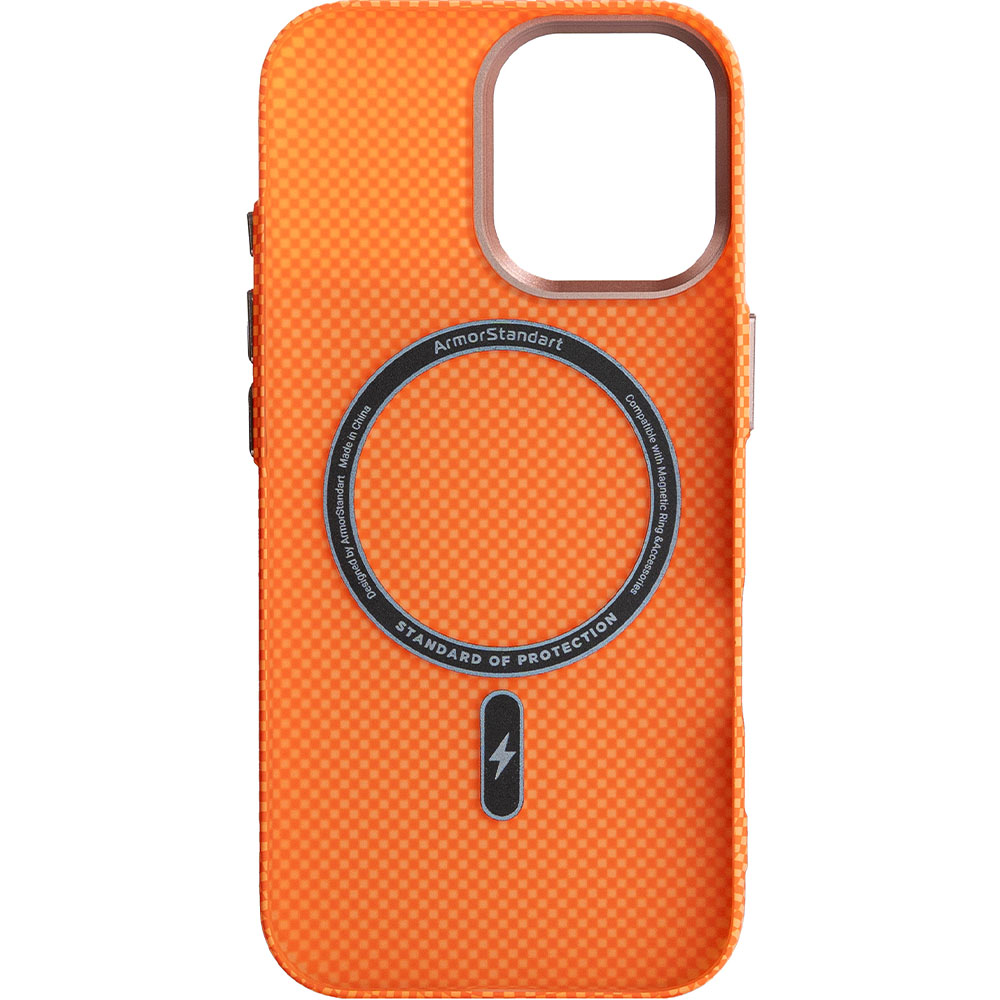 Чохол ARMORSTANDART LikeCarbon2 SE MagCase для Apple iPhone 17 Kevlar Orange Rose Gold (ARM89167) Тип чохол-накладка