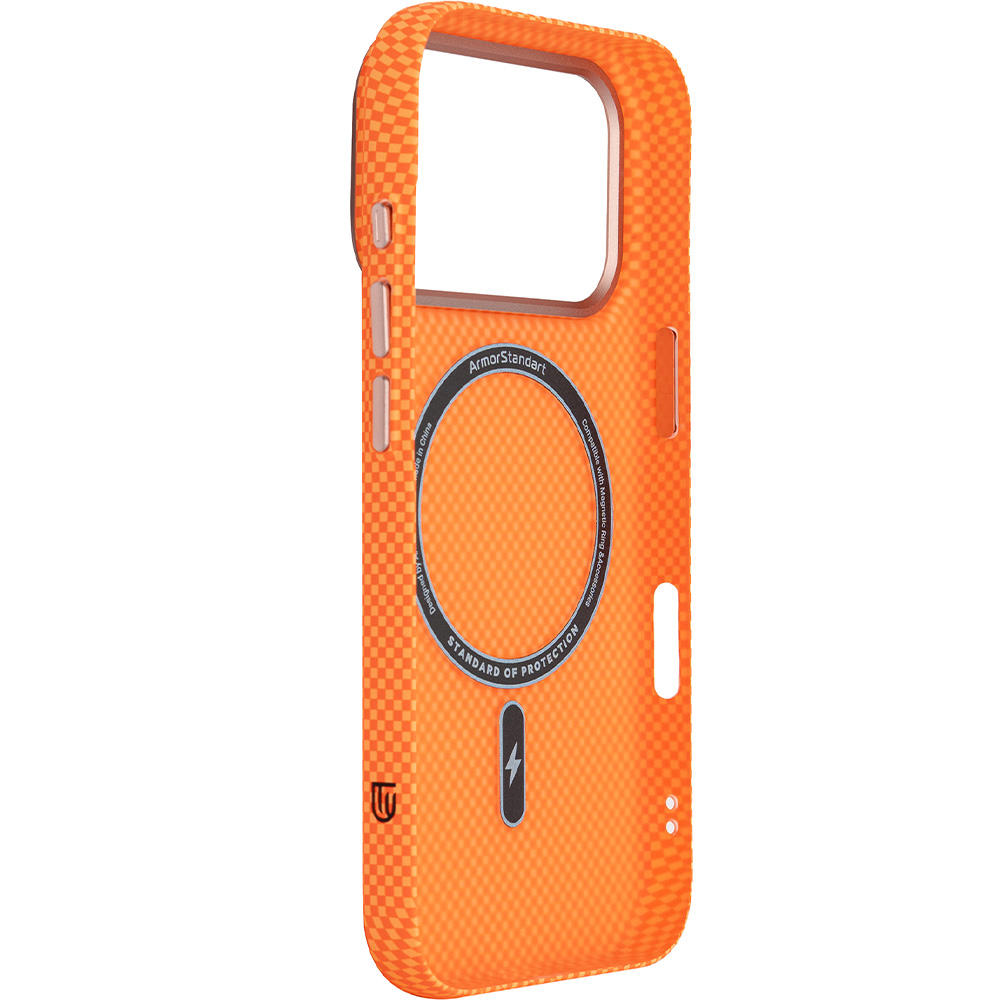 Чохол ARMORSTANDART LikeCarbon2 SE MagCase для Apple iPhone 17 Pro Kevlar Orange Rose Gold (ARM89168) Колір помаранчевий