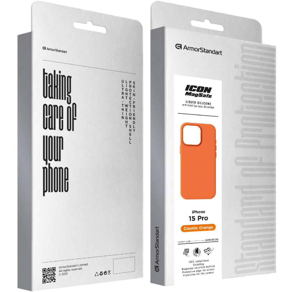 Чохол ARMORSTANDART ICON2 MagCase для Apple iPhone 15 Pro Cosmic Orange (ARM89276) Тип чохол-накладка
