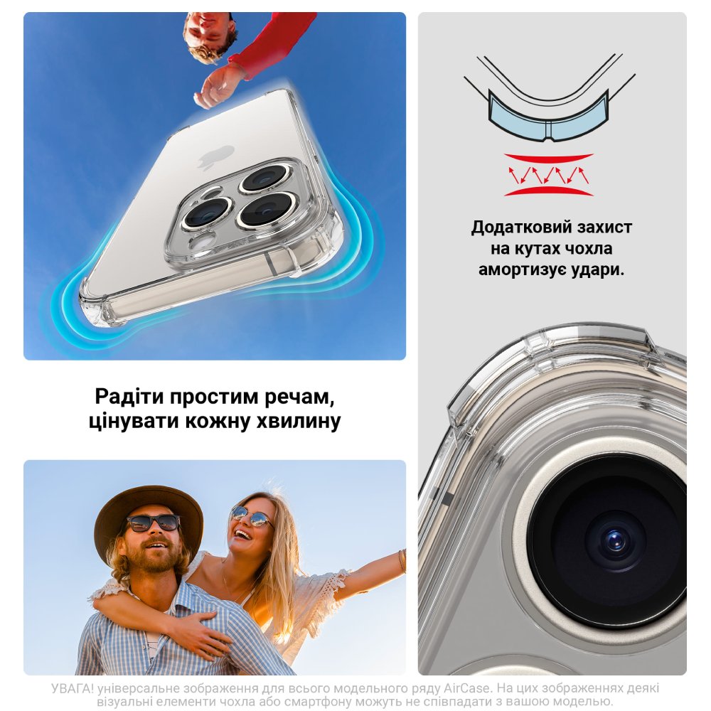 Чохол ARMORSTANDART Air Force для Xiaomi Redmi Note 15 Pro 4G Camera cover Clear (ARM89677) Матеріал поліуретан