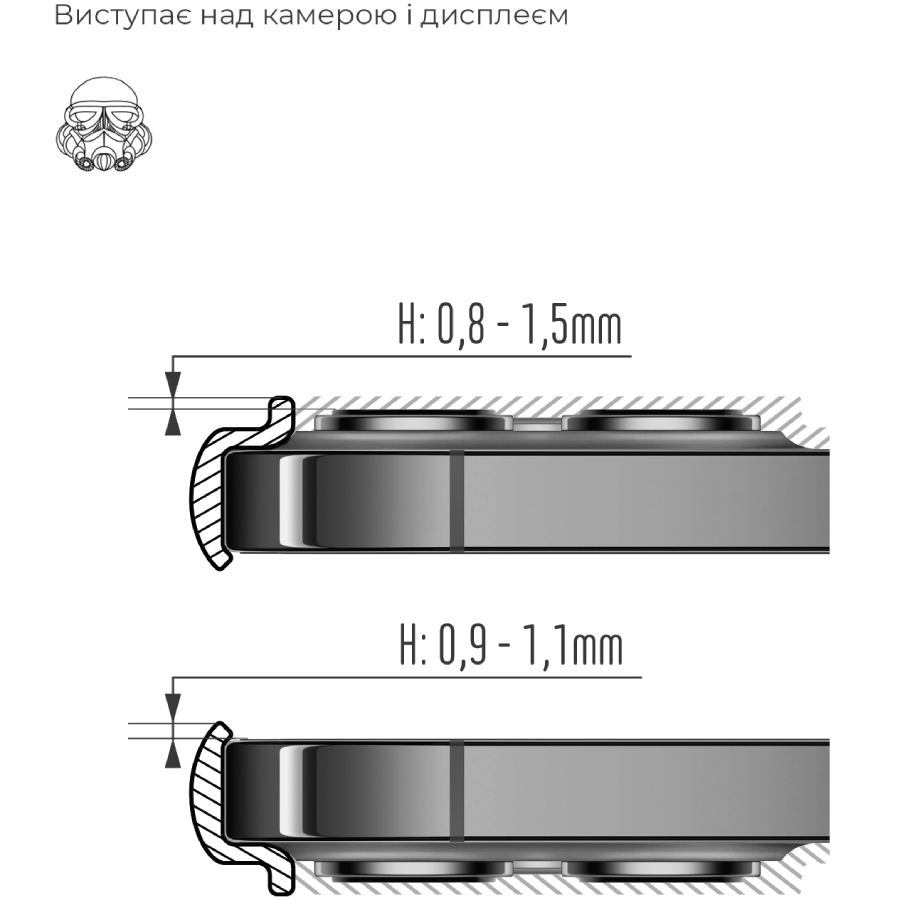 Чохол ARMORSTANDART ICON для Xiaomi Redmi Note 15 Pro 4G Camera cover Black (ARM89706) Матеріал поліуретан