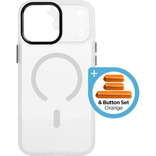 Чохол ARMORSTANDART Чохол Unit-C MagCase для Apple iPhone 17 Pro Matte Clear + Orange Button Set (ARM90586)