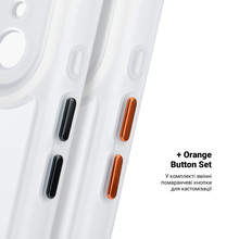 Чохол ARMORSTANDART Чохол Unit-C MagCase для Apple iPhone 17 Pro Matte Clear + Orange Button Set (ARM90586)