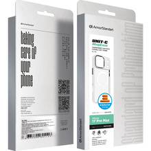 Чохол ARMORSTANDART Чохол Unit-C MagCase для Apple iPhone 17 Pro Matte Clear + Orange Button Set (ARM90586)