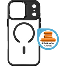 Чохол ARMORSTANDART Чохол Unit-C MagCase для Apple iPhone 17 Pro Max Black + Orange Button Set (ARM90589)