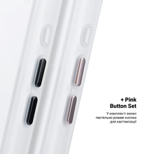 Чохол ARMORSTANDART Unit MagCase для Apple iPhone 17 Matte Clear Silver + Pink Button Set (ARM90580)