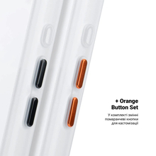 Чехол ARMORSTANDART Unit MagCase Apple iPhone 17 Matte Clear Silver + Orange Button Set (ARM90581)