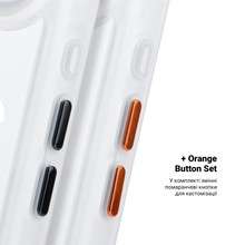 Чохол ARMORSTANDART Unit MagCase Apple iPhone 17 Air Matte Clear Silver + Orange Button Set (ARM90583)