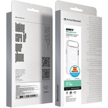 Чохол ARMORSTANDART Unit MagCase Apple iPhone 17 Air Matte Clear Silver + Orange Button Set (ARM90583)