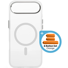 Чохол ARMORSTANDART Unit MagCase Apple iPhone 17 Air Matte Clear Silver + Orange Button Set (ARM90583)