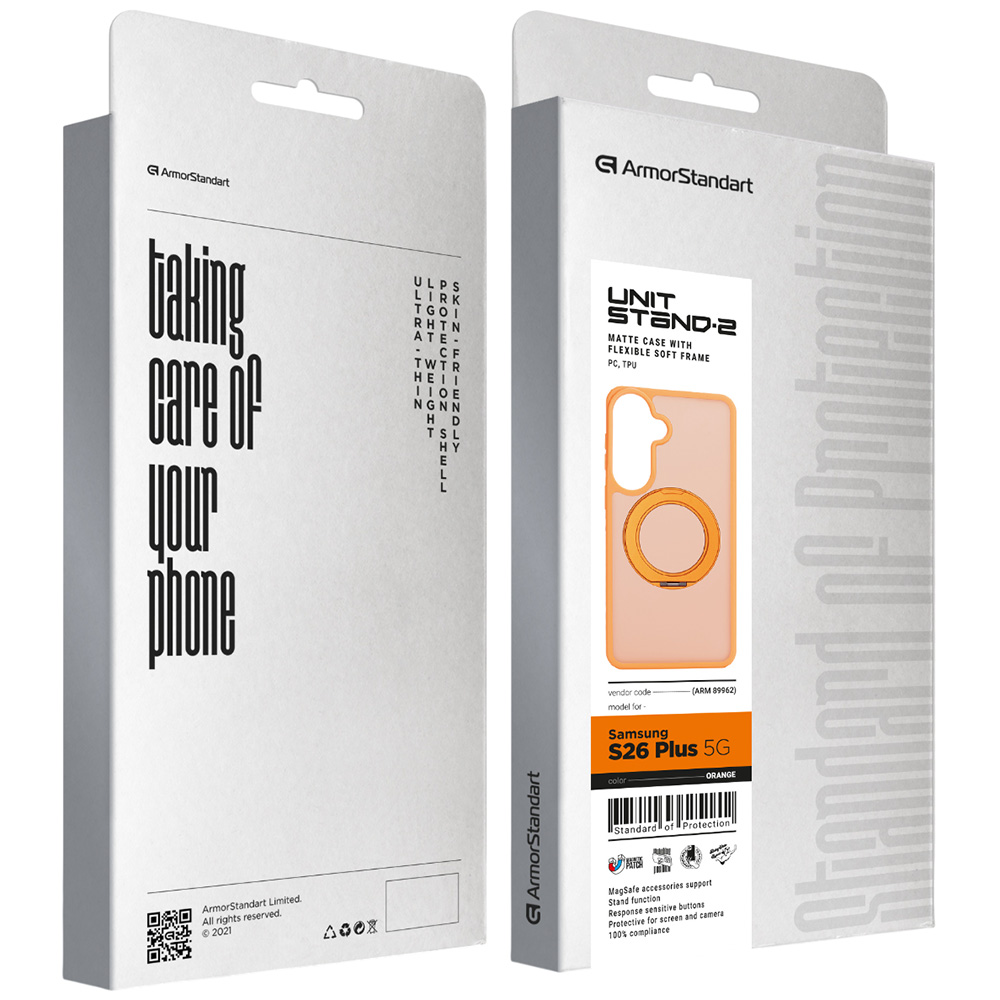 Зовнішній вигляд Чохол ARMORSTANDART Unit Stand2 для Samsung S26 Plus 5G Orange (ARM89962)