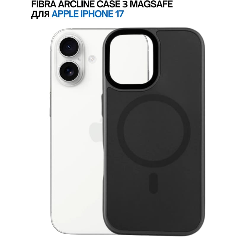 Фото Чехол BECOVER FIBRA ArcLine Case with MagSafe для Apple iPhone 17 Black (715372)
