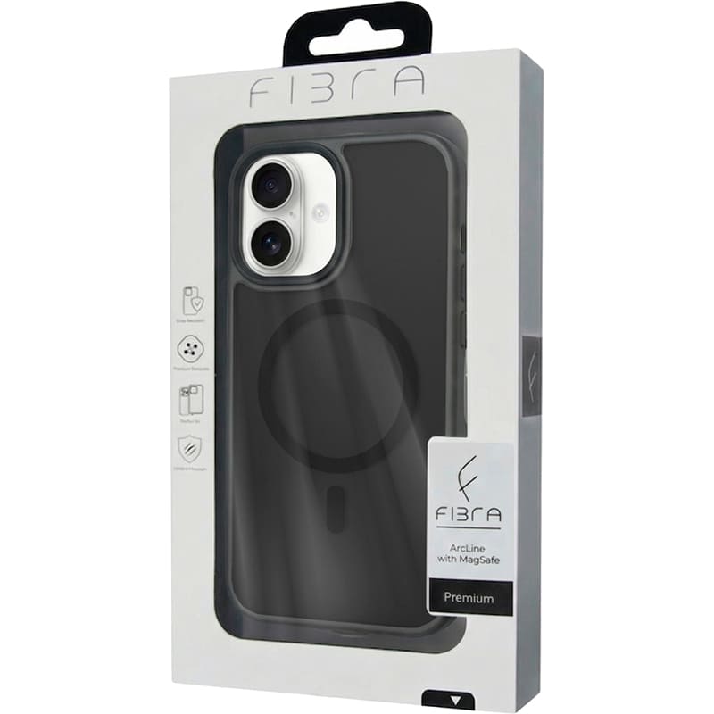 Внешний вид Чехол BECOVER FIBRA ArcLine Case with MagSafe для Apple iPhone 17 Black (715372)