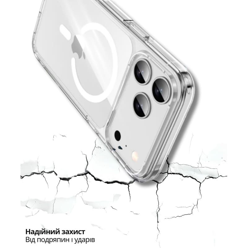 Фото Чехол BECOVER FIBRA Crystal Case with MagSafe для Apple iPhone 17 Pro Max Transparent (715370)