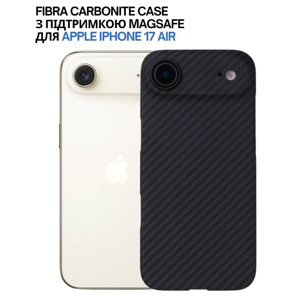Чехол BECOVER FIBRA Carbonite case with MagSafe для Apple iPhone 17 Air Black (715407) Цвет черный