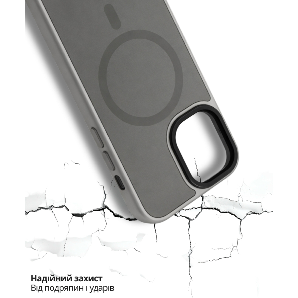 Зовнішній вигляд Чохол BECOVER FIBRA ArcLine Case with MagSafe для Apple iPhone 17 Gray (715374)