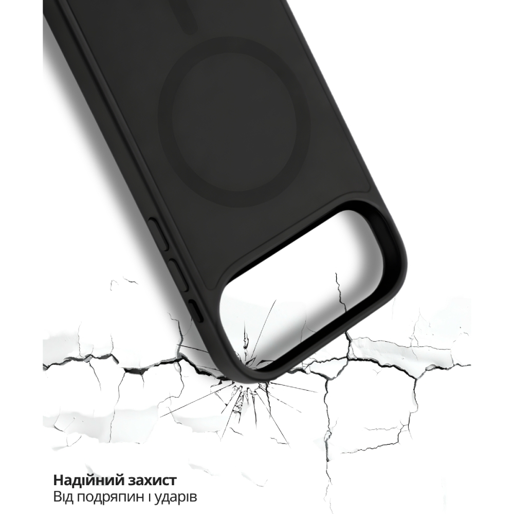 Зовнішній вигляд Чохол BECOVER FIBRA ArcLine Case with MagSafe для Apple iPhone 17 Air Black (715375)